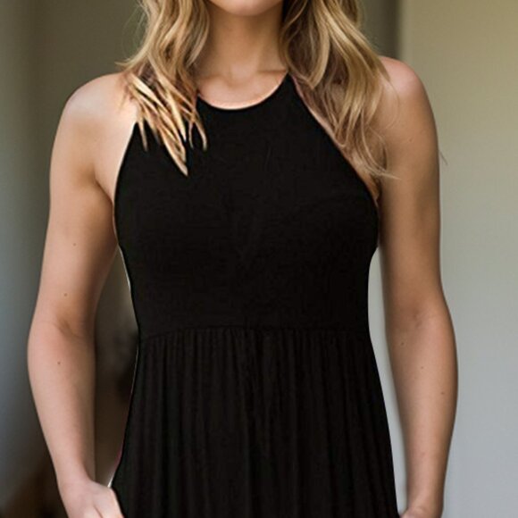 Pocketed Round Neck Sleeveless Dress - Picture 5 of 9